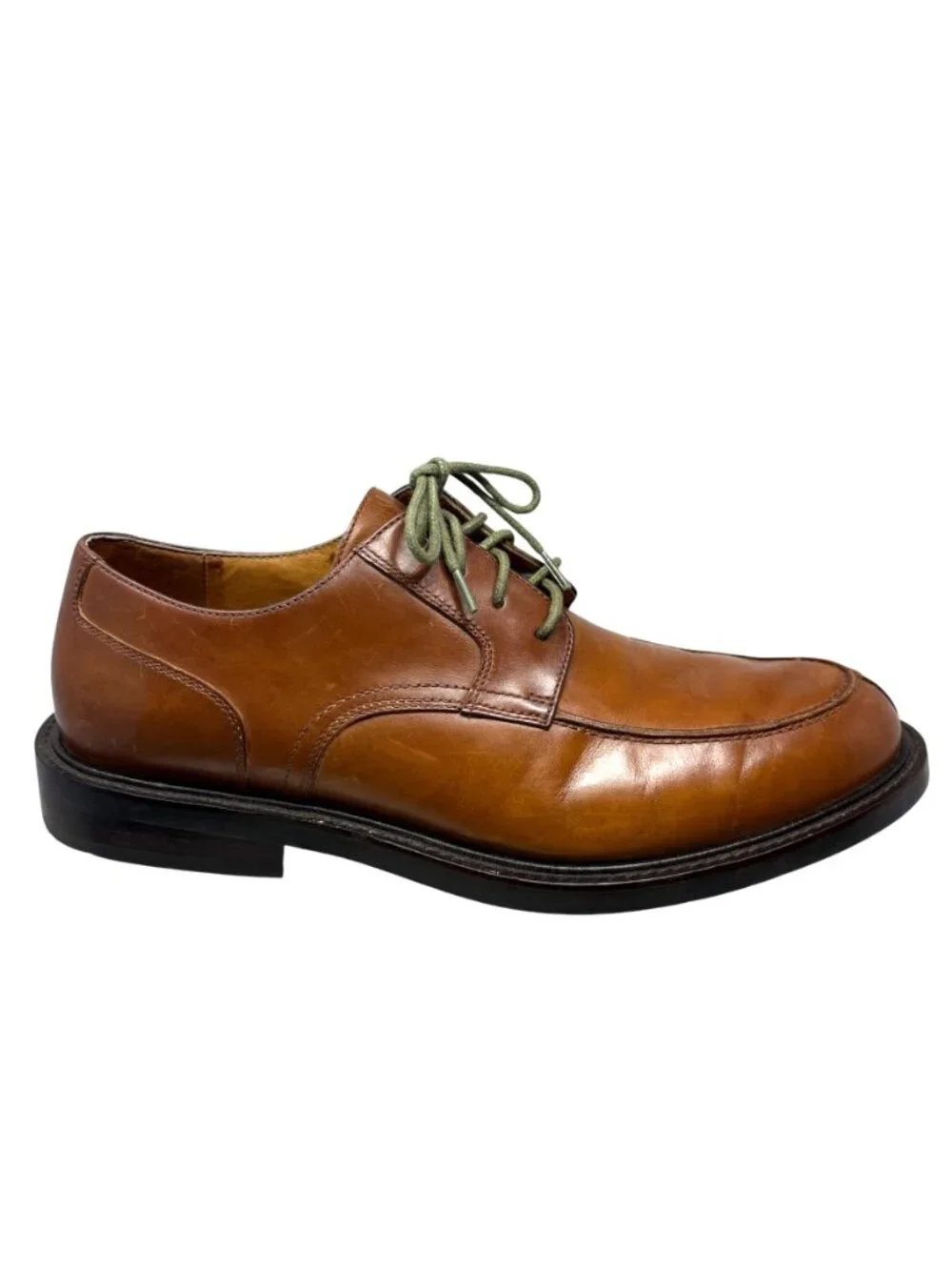 LANDS END Cognac Brown Leather Split Toe Dress Oxfords